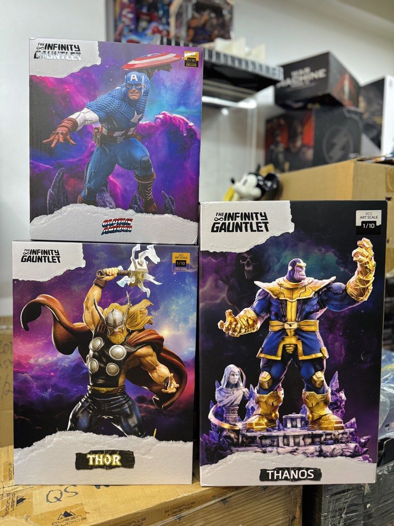 Iron Studio : Thor - Captain america - Thanos (Category: Figurines & Statues) located in Paranaque City. Submitted by icko007 (Listing ID 1455775753, Image 1). Description: Iron Studio ArtScale Thor Deluxe - 9500 Iron Studio Captain America - 8500 Thanos - SOLD No Rush Shipping /Dibs now pay now Location Paranaque Payment Gcash/Bpi Shipping Lalamove/Lbc Buyers Risk / Fee ‼️Seller is not responsible for: lost, stolen, or damaged packages..