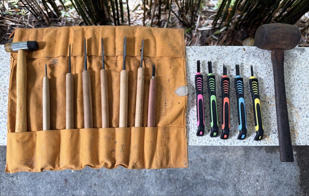Japan Tsuki Nomi (chisels) (Category: Craft Supplies & Tools) located in Calamba. Submitted by transitory (Listing ID 1455690865, Image 2). Description: For Sale Japan Tsuki Nomi (wood chisel) Assorted and almost new with bag plus 2 mallets (wood and rubber/silicon ends) Set for ₱1,300 No parts out Calamba,Laguna location J&T or Lalamove c/o buyer Pm or contact 09165870869 Salamat .