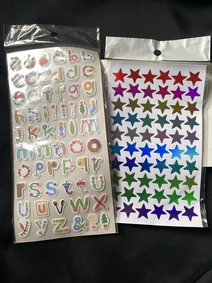 Journal Star and Alphabet Stickers (Category: Stationery & School Supplies) located in Taguig. Submitted by _rosiesells (Listing ID 1455758695, Image 2). Description: Stocked items See last photos for size reference 📍Taguig .