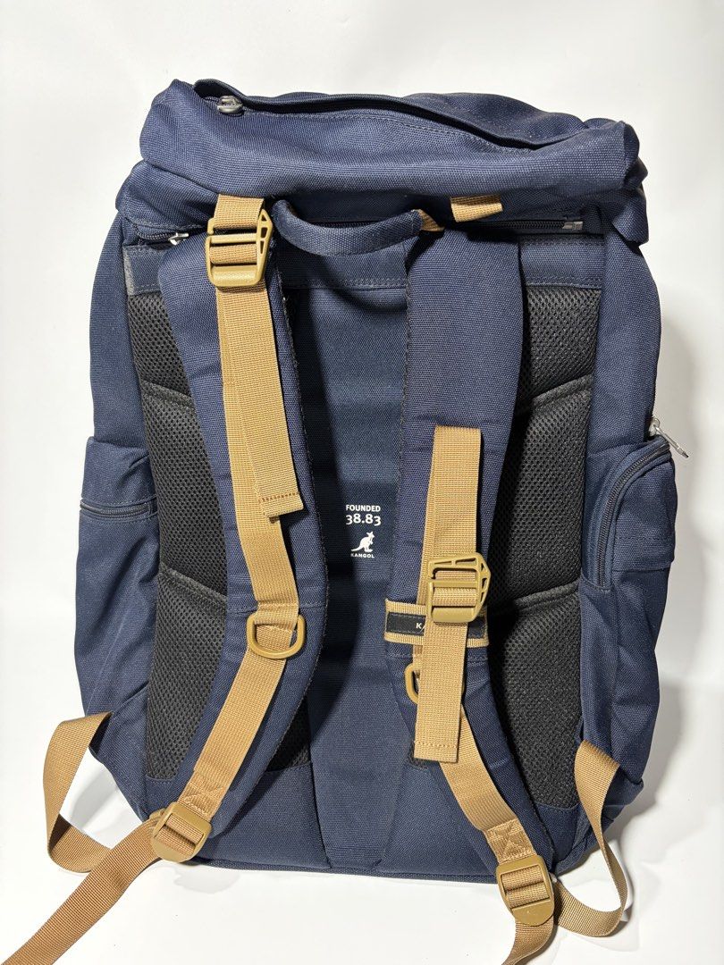 Kangol Glamping Mount backpack cordura fabric (Category: Hiking & Camping) located in Magalang. Submitted by luxgood18 (Listing ID 1455796286, Image 3). Description: Product Name: Glamping Mount Backpack 1083 NAVYSize: Width 30cm x Height 50cm, Depth: 14.5cmLaptop Compartment: Width 29cm x Height 40cmMaterial: POLY + CODURA (Cordura) Large-capacity outdoor-style backpack inspired by camping themes for the F/W season, perfect for daily use or trav