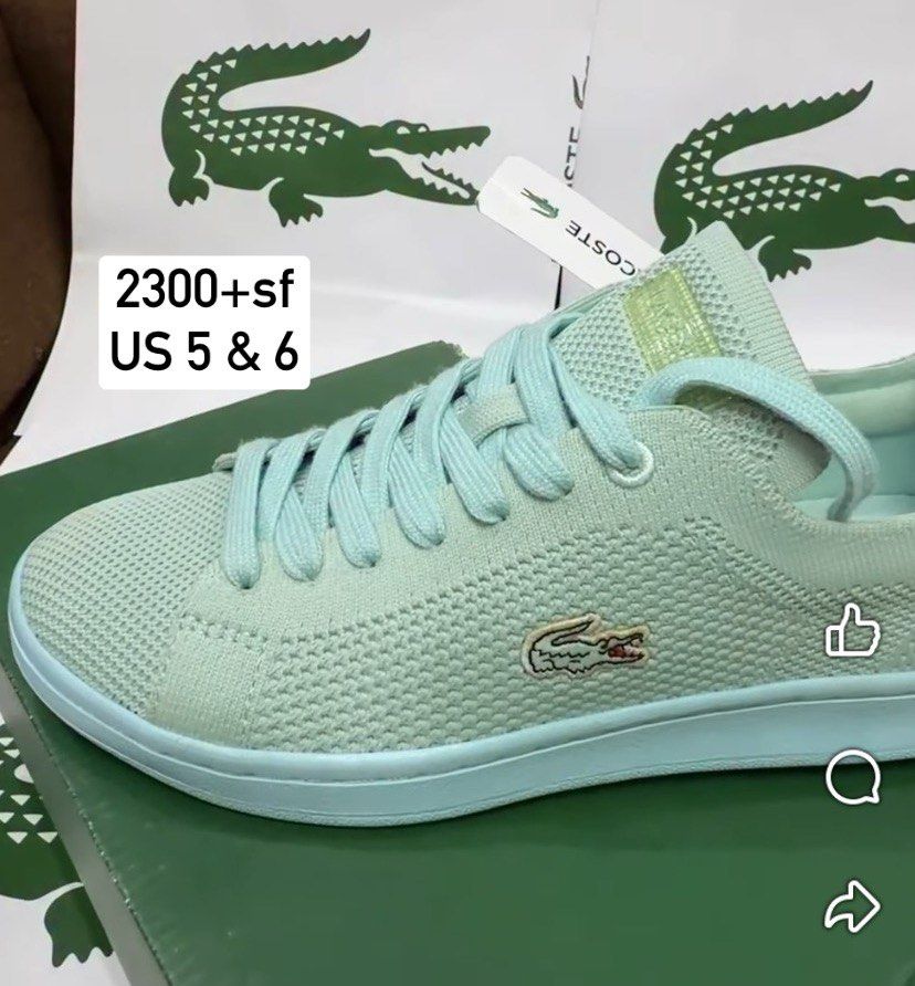 Lacoste men women shoes (Category: Sneakers) located in Quezon City. Submitted by ohitsnhalen (Listing ID 1455680476, Image 2). Description: With price and size per pic Fixed No cod.