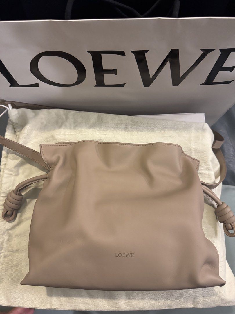 Loewe Flamenco medium in sand (Category: Luxury Bags & Wallets) located in Bacoor. Submitted by mlgon1 (Listing ID 1455685633, Image 2). Description: Brand new Loewe Flamenco medium in sand. Nappa calf skin. Detachable strap, magnetic closure, crossbody or hand carry. With dust bag, box, shopping bag & receipt. Retail price 175,700 .