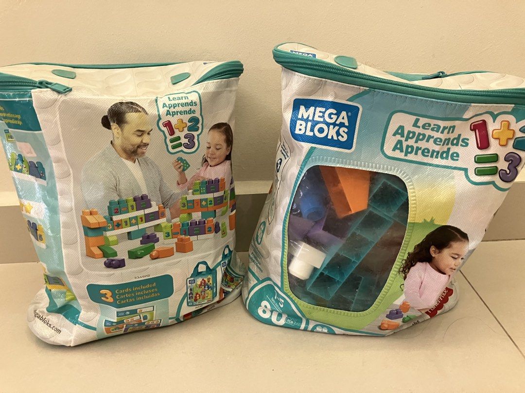 Mega Bloks Math Learn (Category: Lego & Building Sets) located in Singapore. Submitted by 88blackraven (Listing ID 1455728650, Image 6). Description: www.megabloks.com Stack and learn maths Selling both packs together Reason for selling: kids outgrown toy .