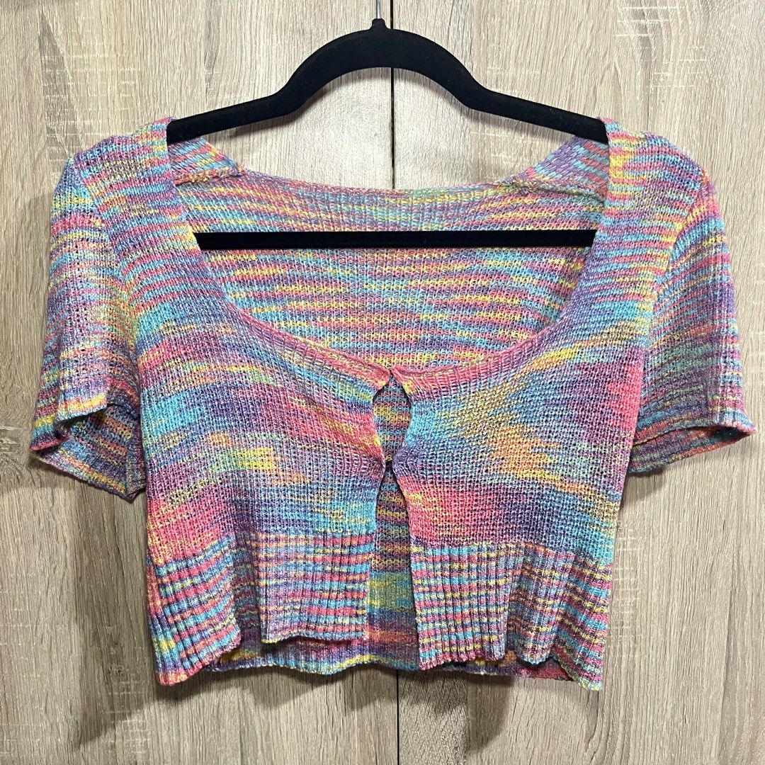 Multicolored Summer Knit cropped top (Category: Coats, Jackets and Outerwear) located in Pasig City. Submitted by scarfkasa (Listing ID 1455752457, Image 1). Description: please see slides for reference and actual photos. color may differ due to lightning unique and stylish top - last price posted thank you! 📦 same day couriers / gogo exp / shipping fee at buyer’s expense / no return no exchange 💸 gcash / payment first, pls shop with confidence