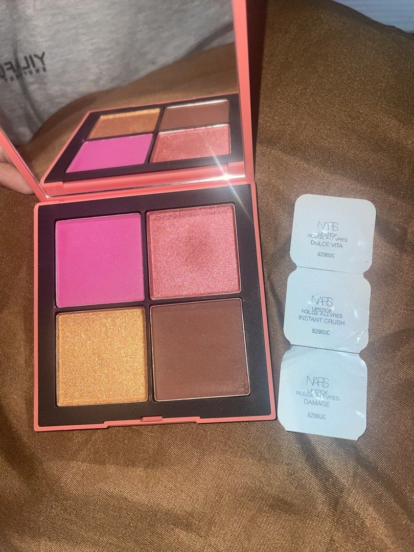 Nars Makeup Palette Blush Bronzer Highlighter with Nars Lipstick Makeup Bundle Take All (Category: Makeup) located in Rizal. Submitted by massivedecluttering (Listing ID 1455819085, Image 1). Description: used twice some shade SRP3k.