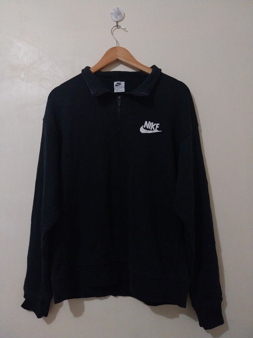 Nike Quarter Zip "Have a nike day" (Category: Coats, Jackets and Outerwear) located in Davao. Submitted by thegraildept2026 (Listing ID 1455757554, Image 1). Description: - Black Nike half-zip sweatshirt - Features 'Have A Nike Day' graphic on the back - Made in Pakistan - Size L - Ideal for casual wear.