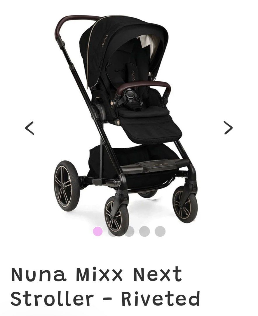 Nuna Mixx Next Stroller - Riveted (Category: Strollers) located in Quezon City. Submitted by tinjanea (Listing ID 1455757212, Image 1). Description: - Nuna Mixx Next Stroller - Color: Riveted (sleek black with sophisticated brown leather accents on the handle) - Features smooth-rolling wheels for effortless gliding - Designed for easy folding and superior maneuverability - Ideal for everyday adventures and travel .