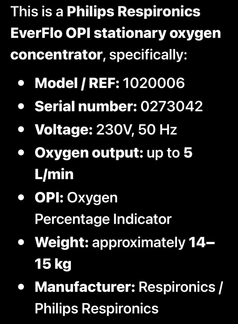 PHILIPS RESPIRONICS Ever flo - OXYGEN CONCENTRATOR by Respironics (Category: Other Assistive Aids) located in Taguig. Submitted by vittelina (Listing ID 1455698648, Image 3). Description: -In good working order. - Can share details of where this machine is serviced. -Convenient source of steady and accurate oxygen flow. .