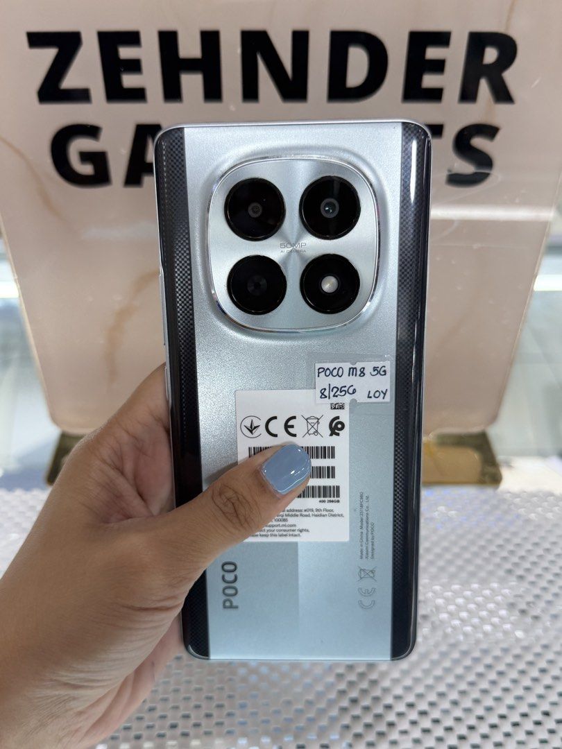POCO M8 5G 8/256GB OPENLINE (GLOBAL VERSION) (Category: Xiaomi) located in San Juan City. Submitted by desireebayal96 (Listing ID 1455750112, Image 1). Description: POCO M8 5G * GLOBAL VERSION * DUAL SIM * OPENLINE BOTH SIM * 8/256GB * 50MP * 5520mAh * SNAPDRAGON 6 GEN 3 * 120Hz * 100% SMOOTH * NO DENTS * NO ISSUE * NO HISTORY OF REPAIR * UNIT ONLY OPEN FOR COD SAME DAY DELIVERY PLUS SHIPPING FEE MESSAGE ME DIRECTLY FOR MORE INFO Store located📍2