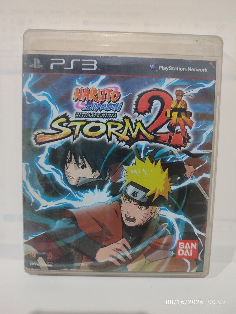 PS3 - Naruto Shippuden: Ultimate Ninja Storm 2 (USED) "R3" (Category: PlayStation) located in Mendez-Nunez. Submitted by sf2_gameshop (Listing ID 1455830884, Image 1). Description: PLEASE READ CONDITION: A used item. The disc has some scratches, but it's not affecting the gameplay. The case has visible signs of usage. It comes with a game manual. GENRE: Fighting MODE: 1 to 2 players REGION: 3 - Asia VOICE: English with option to change in Japanes
