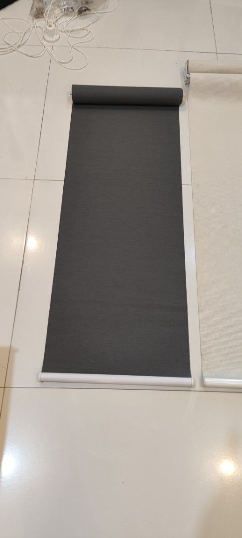 Roller Blinds - Cream and Dark Grey (Category: Curtains & Blinds) located in Pasig City. Submitted by jerlaman (Listing ID 1455719521, Image 3). Description: Rolling Blinds - (Ceiling to floor coverage) White 43 x 94 inches 2 pcs Needs a wall bracket 350 each Grey 15 x 98 Inches Built-in bracket 2 pcs 250 each Items are used but still in good condition, just a bit dusty. Item location is in Pasig City Shipping should be shouldered by the buyer Pr