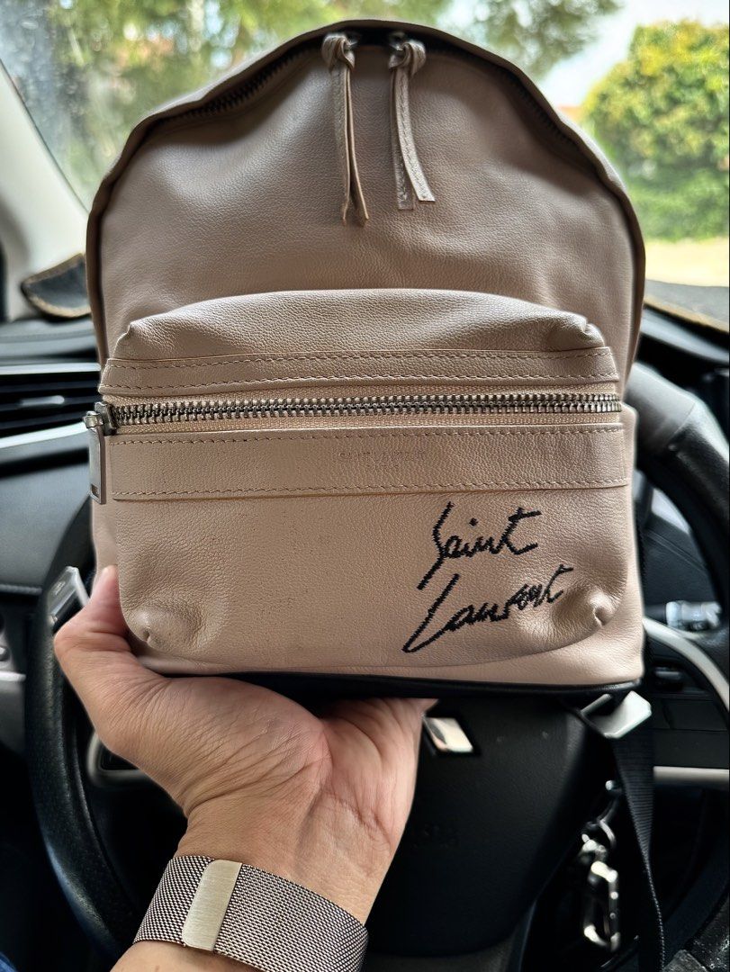 Saint laurent toy city mini (Category: Luxury Bags & Wallets) located in Cagayan de Oro. Submitted by rjstz (Listing ID 1455780320, Image 2). Description: YSL mini toy city backpack mini backpack made in italy lambskin leather marble pink cute pink Model : PLB505031 bag only japan bought for reference apple watch not included .