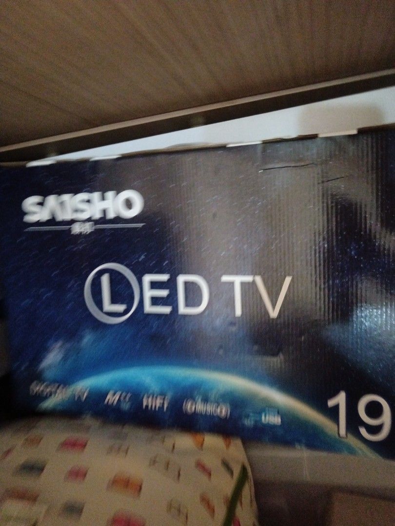 Saisho 19-inch LED TV (Category: TV) located in Malabon City. Submitted by gouraiph (Listing ID 1455699054, Image 1). Description: - Saisho 19-inch LED TV - Ideal for bedrooms or small living areas - HD Ready - USB Input - Includes original box.