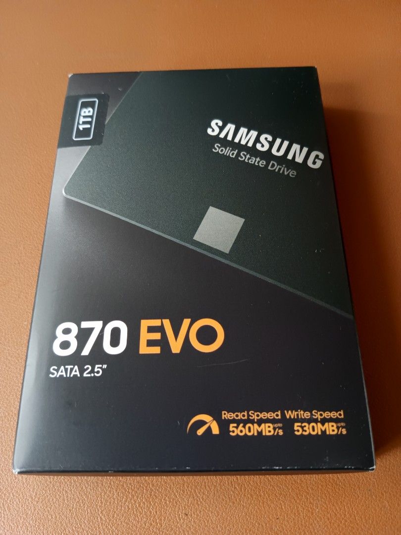 MURANG AUTHENTIC SAMSUNG 870 EVO 1TB SSD (Category: Hard Disks & Thumbdrives) located in Aroroy. Submitted by alabyuuuu (Listing ID 1455829531, Image 1). Description: Samsung 870 EVO 1TB SATA SSD – BRAND NEW SEALED 💻 FOR SALE – 6,500 ONLY! 📌 Specifications: • Brand: Samsung • Model: 870 EVO • Capacity: 1TB • Interface: SATA III 6Gb/s • Form Factor: 2.5-inch • Condition: BRAND NEW / SEALED • Original sealed packaging ⚡ Perfect for: ✅ Desktop PC 