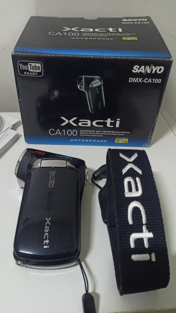 Sanyo Xacti DMX-CA100 Waterproof HD Camcorder (WORKING) (Category: Video Cameras) located in Manila. Submitted by declutt3r_ (Listing ID 1455837637, Image 3). Description: comes with battery and w/ complete accessories (pls see last photo for all the inclusions) - vintage/ retro camcorder output - df/sf is c/o buyer - buy at your own risk - no return/refund - rfs: decluttering - for serious buyer, feel free to msg me for sample photos/ footages �