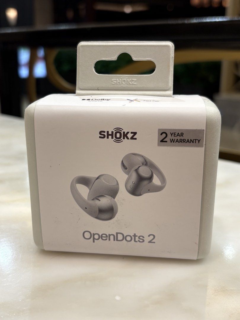 Shokz OpenDots 2 - Grey (Category: Earphones) located in Makati City. Submitted by 0009999999 (Listing ID 1455833376, Image 1). Description: BRAND NEW, SEALED W 2yr Warranty and receipt RFS: bought wrong color Can do swap for OpenDots 2 - White.