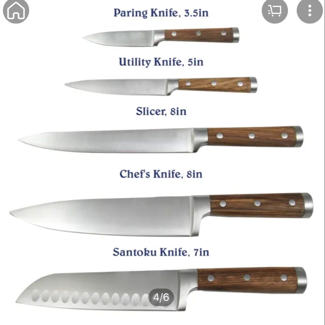 Stainless Steel Chef Classic Knife Set (Category: Knives & Chopping Boards) located in Paranaque City. Submitted by missriiri (Listing ID 1455686919, Image 3). Description: High quality stainless steel knife set with banyan wood handles and holder Gently used and well kept .