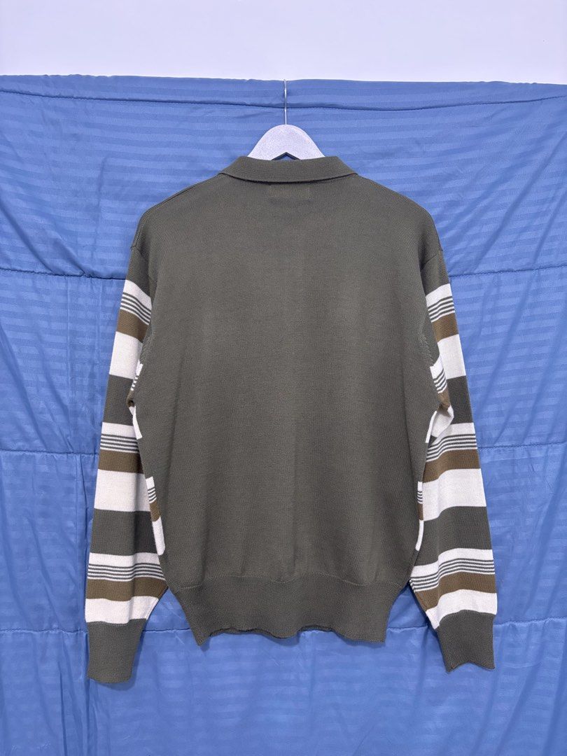 Striped Knit Sweater (Category: Formal Shirts) located in Manila. Submitted by reymartreg23298 (Listing ID 1455851994, Image 2). Description: Location. Pasay City Metro Manila Courier. J&T FB : Reymart Regis Width 21.5 Length 26 Large fitting Good condition .