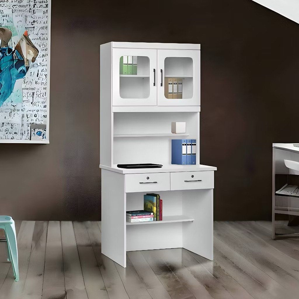 study table with full assembly (Category: Tables & Sets) located in Singapore. Submitted by homefurniture_outlet (Listing ID 1455800486, Image 1). Description: 2drawers$499 Product features and material Clean and neat look study table Comes with study light Shelves with glass swing door above table top Comes with 4 drawers and 1 with locker Free Delivery and Installation Delivery And Free Installation.