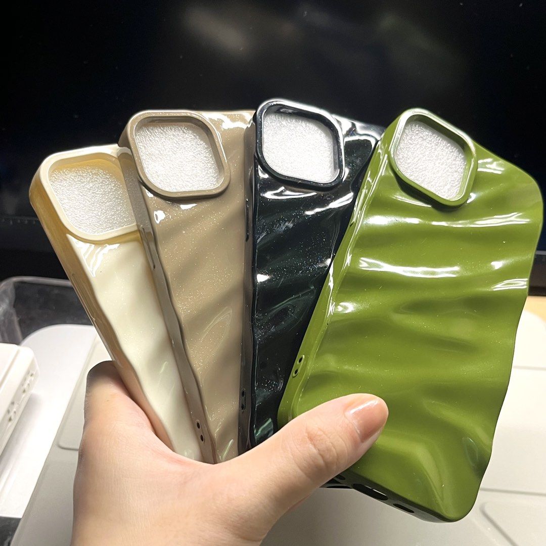 take all 4 pcs - iphone 13 phone cases wavy retro design (Category: iPhone 13 Series) located in Manila. Submitted by whiteforesttea178 (Listing ID 1455683529, Image 2). Description: take all na po yan 250 for 4 pcs na po green beige brown black like new no flaws.