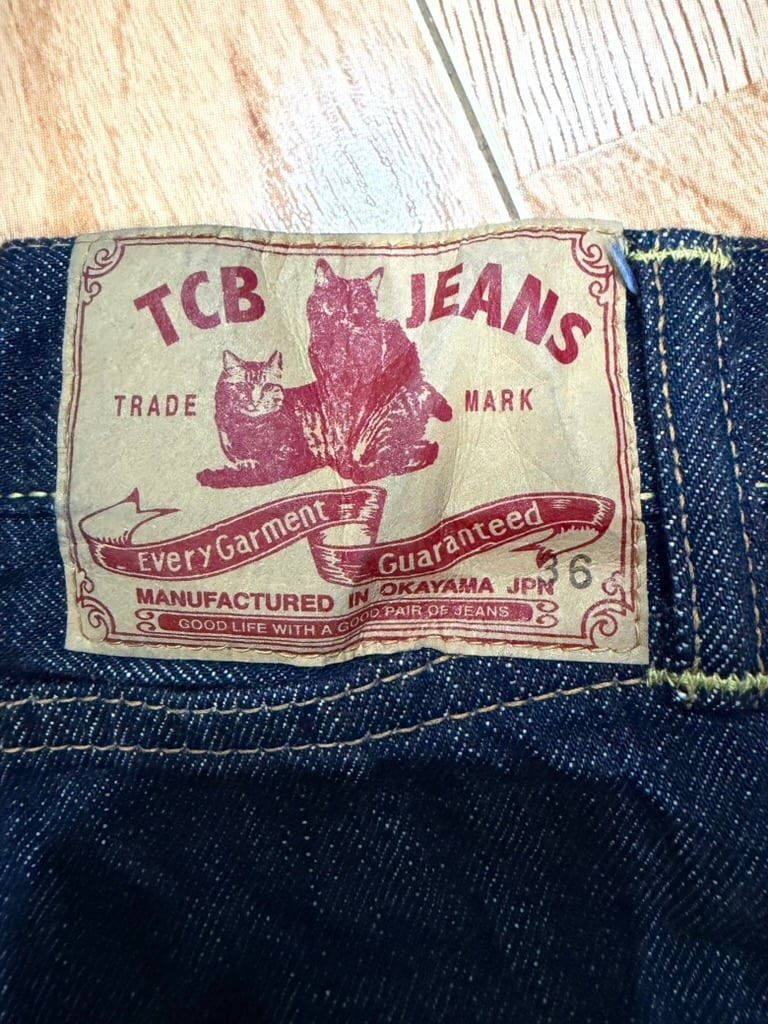 TCB 50's Jeans 13.5oz - Size 36 (Category: Jeans) located in Cebu City. Submitted by coffeebooksandcases (Listing ID 1455696216, Image 2). Description: TCB 50’s Jeans BRAND NEW FROM JAPAN Size 36 Unsanforized (one wash) - minimal to no shrinkage Straight Cut 13.5oz Zimbabwe Cotton Button fly Hidden back pocket rivets Pink TCB selvedge ID Faithful reproduction of Levi’s 501 from the 1950’s by one of Okayama’s repro specialists! Dimensions: Waist: 