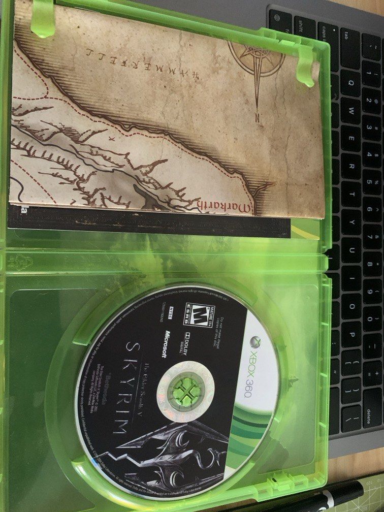 The Elder Scrolls V Skyrim Xbox 360 Game with Map (Category: PlayStation) located in Cebu City. Submitted by karlosta.2262 (Listing ID 1455752312, Image 2). Description: - The Elder Scrolls V: Skyrim for Xbox 360 - Includes game disc and original case - Comes with the large Province of Skyrim map - Game disc has minor scratches but plays without issues - A fantastic adventure game.