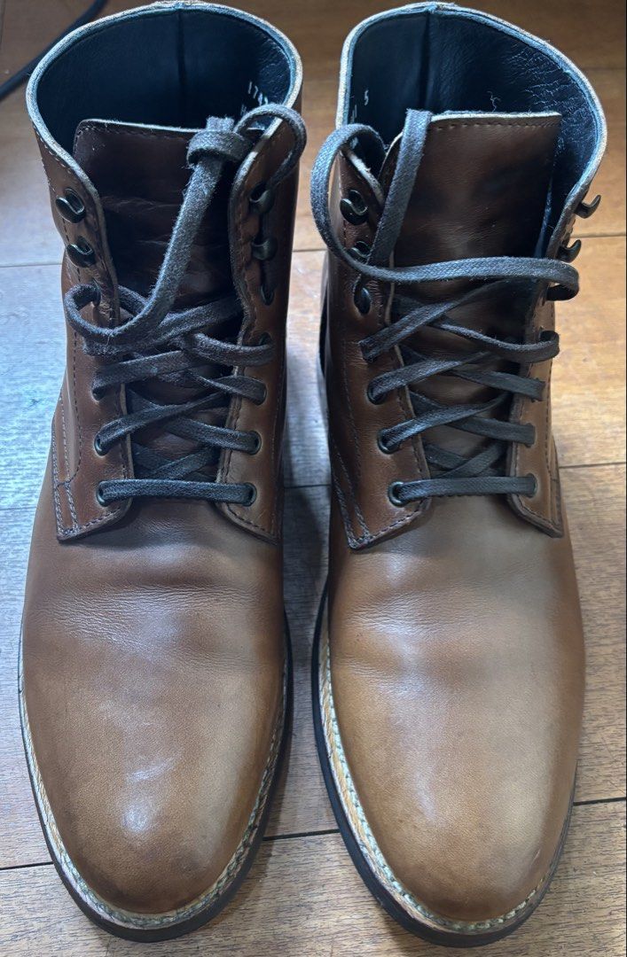 Thursday Brown Leather Lace-Up Boots (Category: Boots) located in Caloocan City. Submitted by gvv013 (Listing ID 1455695400, Image 1). Description: - Thursday Classic brown leather boots - Secure lace-up style - Natural leather finish - Sturdy and durable for everyday wear - Built with a durable sole - Ready for a new home.