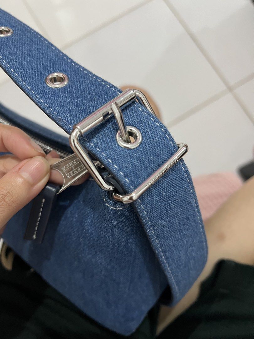 Tommy Jeans Denim Shoulder Bag Blue (Category: Shoulder Bags) located in Quezon City. Submitted by ktmrn (Listing ID 1455834983, Image 2). Description: rfs: decluttering - Brand: Tommy Jeans - Style: Classic baguette - orig price 8k .