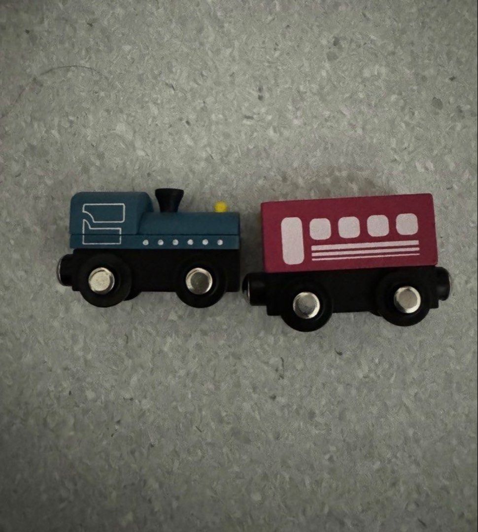 Train set (Category: Lego & Building Sets) located in Singapore. Submitted by ni84 (Listing ID 1455723937, Image 6). Description: 48 psc instead of 50 psc missing two small items. One of the stand has a broken hinge. Hence giving 2 compatible trains. Hape train set.