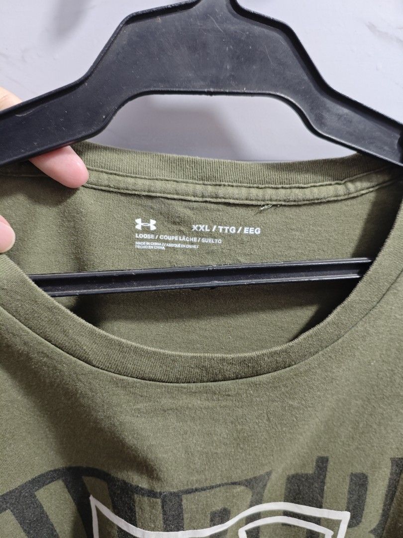 Under Armour Army Green Classic Men Tshirt (Category: Tshirts & Polo Shirts ) located in Baguio. Submitted by jayjay_apparel01 (Listing ID 1455740654, Image 2). Description: Under Armour Classic Men Tshirt Color Rate 9.5/10 No Flaws Complete Tags Cotton Tela Machine Washed Size XL To 2XL Dimes 24 Width 30 Length Price P259.