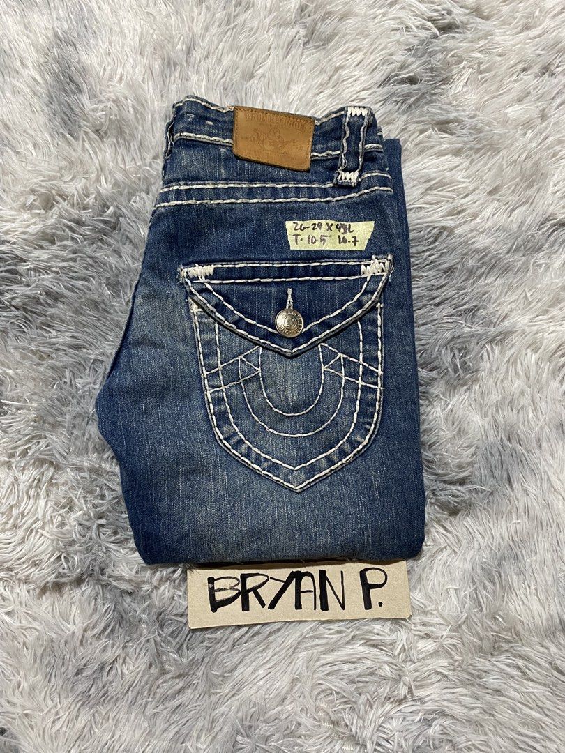 VINTAGE TRUE RELIGION SUPER T (Category: Jeans) located in Cagayan de Oro. Submitted by thriftchubs (Listing ID 1455778259, Image 1). Description: 26 ON TAG 29 ACTUAL TAPE 43 LENGTH PHOTO MAY VARY DUE TO LIGHTING CHECK AT YOUR OWN RISK AND MORE DETAILS +SF .