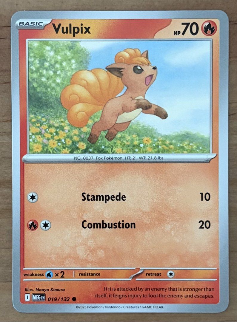 Vulpix | Pokemon Cards ~ Mega Evolution (Category: Raw Singles) located in Makati City. Submitted by cardlab (Listing ID 1455686764, Image 1). Description: Items are 💯 authentic/original/legit. About The Card: •Language: EN • Number: 019/132 • Common • Normal FOR: • Cards ₱99 and below with Card Sleeves • Cards ₱100 and up with Card Sleeves and Used Toploader • ₱10 for Bnew Tops Packaging (If Shipping): ✔️ Plastic cover ✔️ Cardboard ✔️ Bubble wr