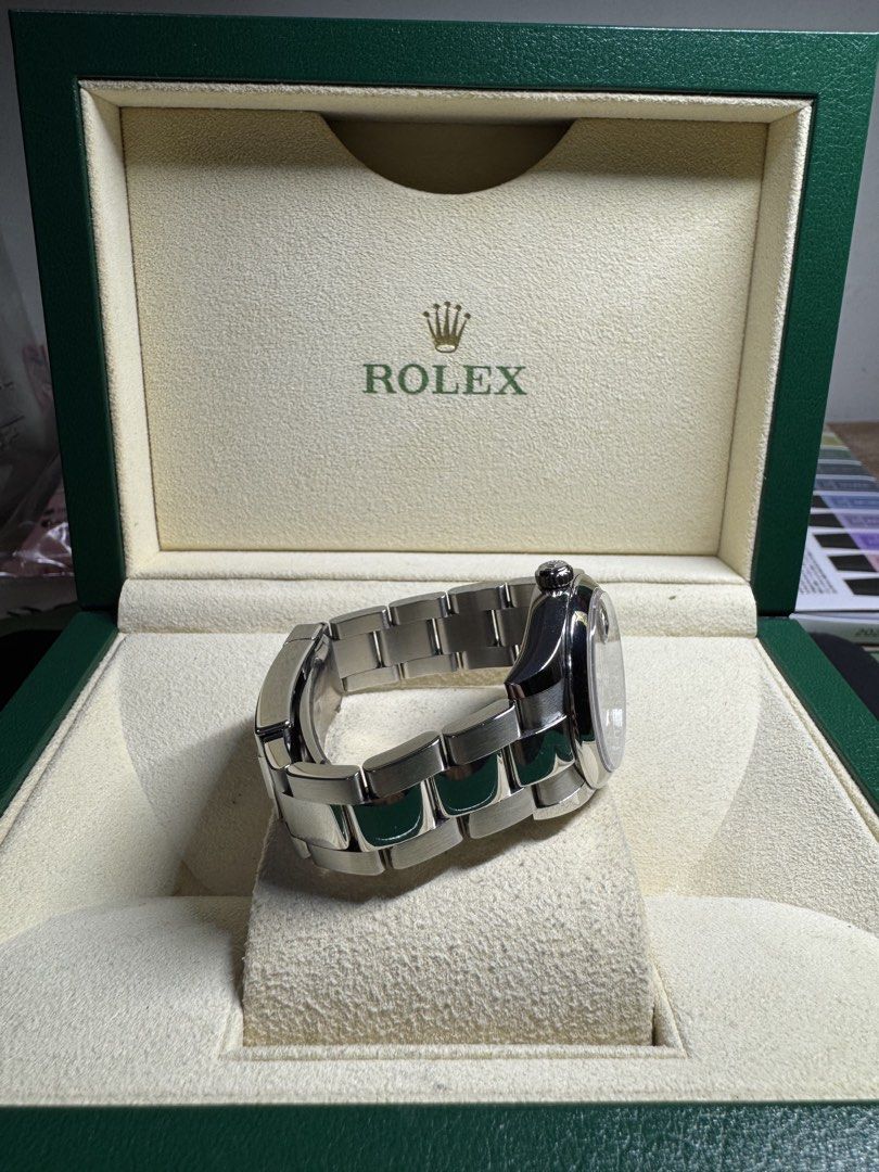 2018 Rolex Datejust 31mm (Category: Luxury Watches) located in Caloocan City. Submitted by jjquizon (Listing ID 1456048728, Image 3). Description: 2018 DJ 31 mm lightly used Blue roman numeral dial, smooth bezel with an oyster bracelet. Local AD Complete set with box and card Reference: 178240 Open for third party authentication Slightly negotiable price .