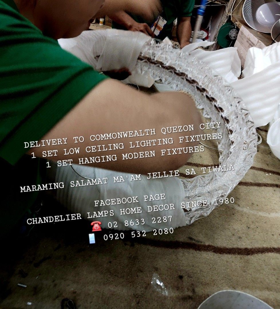 60cm hanging modern lamps Chandelier (Category: Lighting) located in Manila. Submitted by aranyailawan (Listing ID 1455897191, Image 3). Description: 🪬🧿 COLLECTING ORDERS🧿🪬 SAME DAY DELIVERY SHIPPING We're now open to serve you DESIGN ORDER NAME ADDRESS LANDMARK CELLPHONE NUMBERC.O.D Metro Manila only W/ delivery fee PAYMENT FIRST Province Area W/ Shipping fee FACEBOOK PAGE Chandelier Lamps Home Decor Since 1980 ☎️ 02 8633 2287 📱0920 532 208