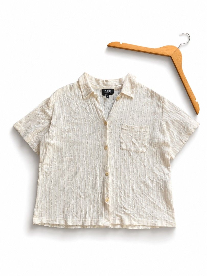 A. P. C. Rue Madame Paris Knitted Button down (Category: Others Tops) located in Pulupandan. Submitted by 89archives (Listing ID 1455876487, Image 1). Description: Size 38 Ontag 20x20 Best Fit S-M Condition Excellent/As new Issue-None Normal Fold marks only! Needwash! Color rate 9.5/10 or Better! Sure buyer's Please make a offer! 🤝❤.