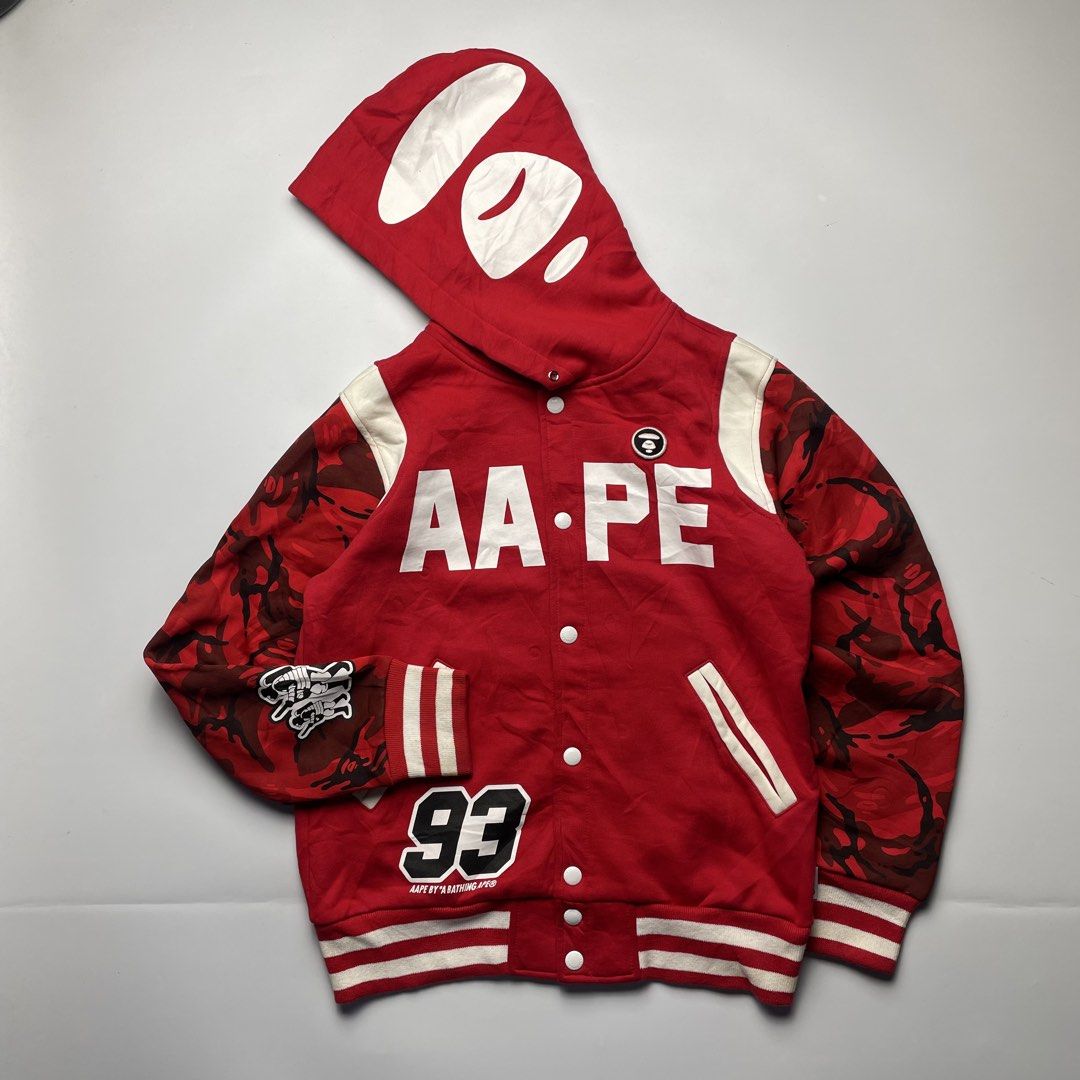Aape Varsity Jacket (Category: Activewear) located in Quezon City. Submitted by 1121_garments (Listing ID 1455950755, Image 1). Description: authentic Dimes: 20 x 25 Color rate: 9.8 Issue: none.