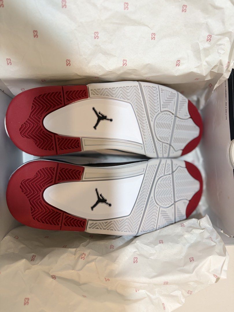 Air Jordan 4 RM White Varsity Red Black (Category: Sneakers) located in Pasig City. Submitted by ashtenzo (Listing ID 1456020669, Image 3). Description: - Air Jordan 4 RM sneakers - Colorway: White with Varsity Red and Black accents - Size: US Men's 9 - Includes original box.