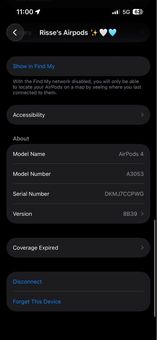Airpods 4 Apple (Category: Other Accessories) located in Quezon City. Submitted by risse_declutters (Listing ID 1455871800, Image 3). Description: Authentic - Used for a year purchased last July 2025 (official apple flagship store in the orange app) can include case no box .