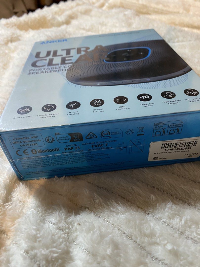 Anker UltraClear Portable Conference Speakerphone (Category: Soundbars, Speakers & Amplifiers) located in Quezon City. Submitted by addtocartapparels (Listing ID 1456018524, Image 2). Description: Brandnew Sealed Item.