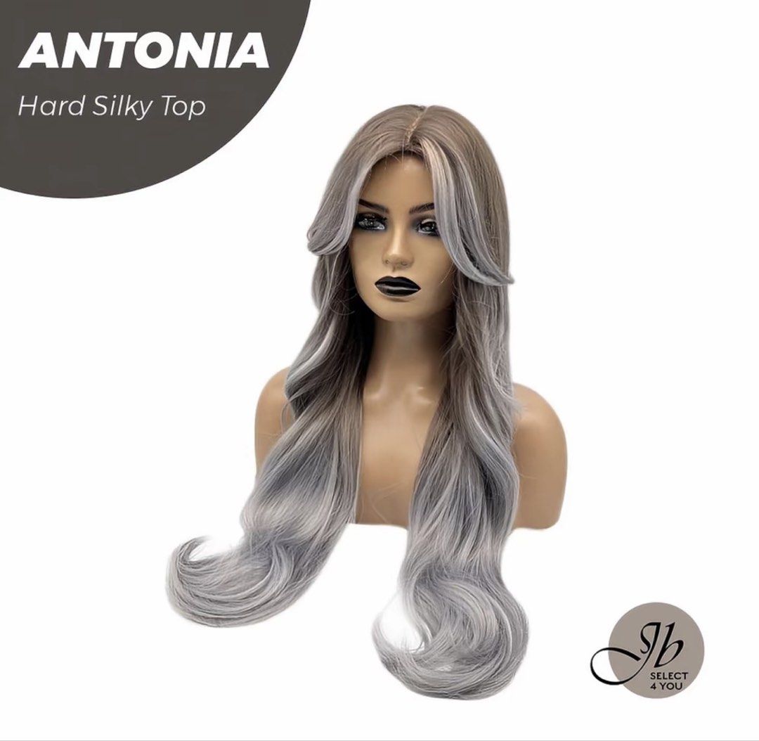 ANTONIA Hard Silky Top Ombre Wig (Category: Hair Accessories) located in Manila. Submitted by sonza1979 (Listing ID 1455929954, Image 2). Description: - ANTONIA wig with a hard silky top - Beautiful ombre color: brown to grey and white - Long, wavy style with face-framing layers - Looks natural and feels soft - Great for everyday wear or special occasions.
