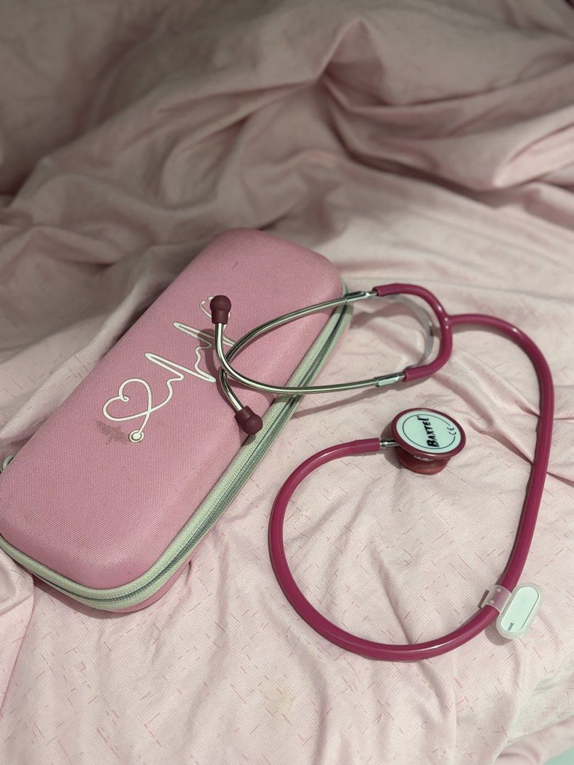 Baxtel stethoscope & case (Category: Medical Supplies & Tools) located in Legazpi City. Submitted by swift.janellab (Listing ID 1455874642, Image 1). Description: ⚪️Baxtel Dual Head Stethoscope (magenta) 📍Orig price: ₱1,400 📍Used twice 📍with extra ear tip 📍selling price:₱1000 ⚪️Stethoscope 3 layer case 📍orig price:₱350 📍has a bit of stain but removable naman 📍Selling price:100.