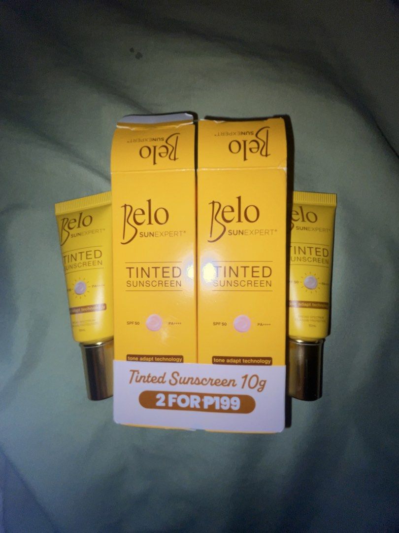 Belo Tinted Sunscreen (Category: Makeup) located in Carmona. Submitted by siennabug (Listing ID 1455876541, Image 2). Description: RFS: Not for my shade Isa lang ang nabuksan the other one is hindi pa opened used twice lang. Exp: Jan 2029.