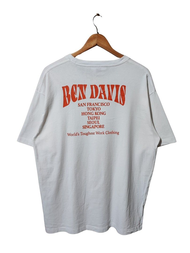 BEN DAVIS CITIES LOGO TEE SS22 (Category: Tshirts & Polo Shirts ) located in Iloilo. Submitted by gooddimes (Listing ID 1455992906, Image 2). Description: Ben Davis Cities Logo Tee SS22 Authentic Size on tag: XL Dimes: 23Wx30L Issue/s: None, need wash Color rate: 9.5/10 Excellent condition ₱850 Reminders: - All items are thrifted, please manage your expectations - Color may vary due to lighting - Please wash before using the item - Due to differe