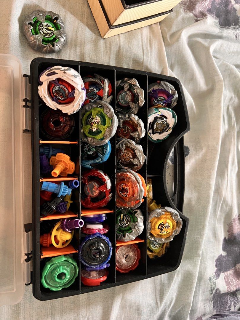 Beyblade Quitting Sale (Category: Action & Battle Toys) located in Caloocan City. Submitted by mikhailab58106 (Listing ID 1455916670, Image 3). Description: Quitting Beyblade Blades: Shark Scale - 9/10 Meteor Dragoon - 8/10 Wizard Rod (Yellow) - 8/10 Rage - 6/10 Knight Mail - 7/10 Tyrano Beat - 6/10 Whale Wave - 9/10 Tyrano Roar - 9/10 Impact Drake - 7/10 Ptera Swing - 9/10 Assist Blades: Heavy - 8/10 Slash - 10/10 Ratchets: 0-60 - 7/10 0-70 - 8/