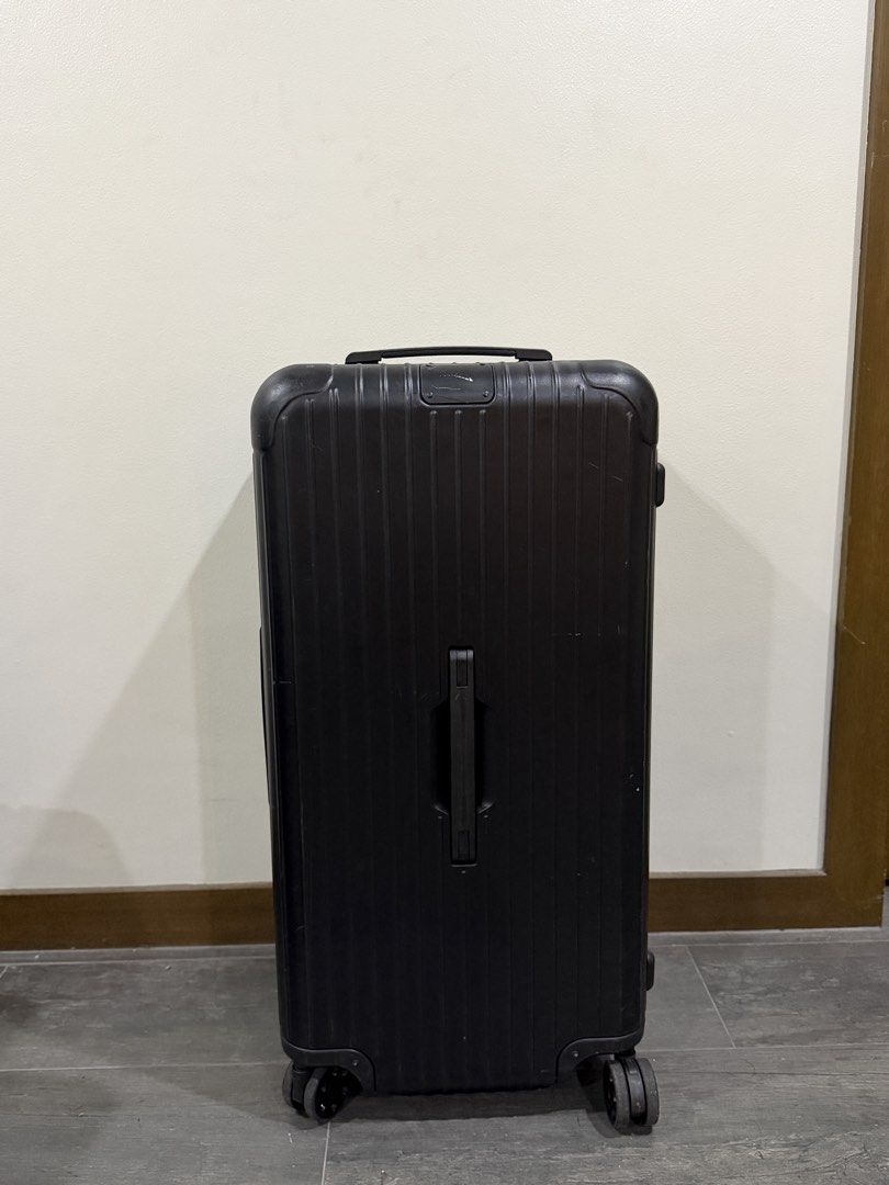 Black Rimowa Trunk Plus Suitcase (Category: Luggage) located in Quezon City. Submitted by gene.gene7 (Listing ID 1455948332, Image 1). Description: Dream of having a rimowa. Do you want to travel in style? We This is your answer. Good as new. - Large size black Rimowa suitcase - Perfect for extended travel - Smooth-rolling wheels for easy maneuverability - Clean and spacious interior - Includes TSA-approved lock - Highly functional and still look