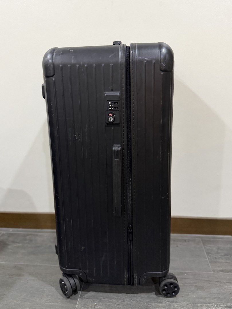 Black Rimowa Trunk Plus Suitcase (Category: Luggage) located in Quezon City. Submitted by gene.gene7 (Listing ID 1455948332, Image 2). Description: Dream of having a rimowa. Do you want to travel in style? We This is your answer. Good as new. - Large size black Rimowa suitcase - Perfect for extended travel - Smooth-rolling wheels for easy maneuverability - Clean and spacious interior - Includes TSA-approved lock - Highly functional and still look