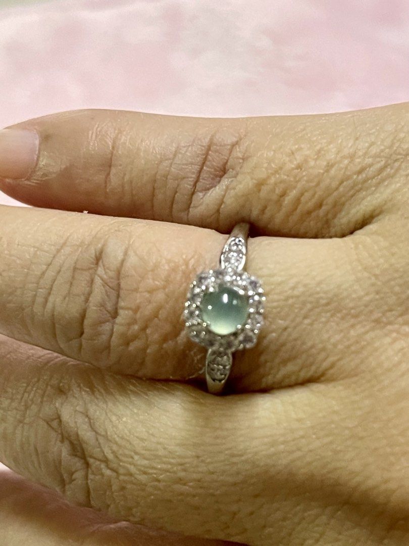 Blue Water Jadeite Ring (Category: Rings) located in Manila. Submitted by Crystal_Oracle (Listing ID 1455867181, Image 2). Description: Blue water jadeite is a rare, highly valued Guatemala variety prized for its tranquil, light blue-to-greenish, lake-like appearance and superior translucency. It acts as a powerful, calming talisman, enhancing emotional balance, reducing stress, promoting clear communication, and offering spiritual protection..