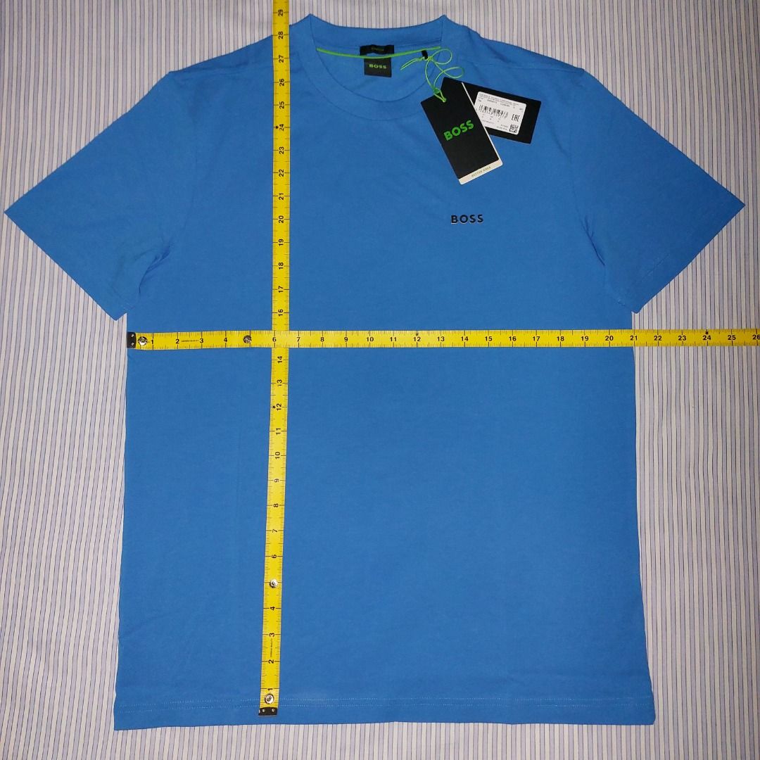 Boss Men's Tee T-shirt, Open Blue, Medium (Category: Tshirts & Polo Shirts ) located in Antipolo. Submitted by cyknap2001 (Listing ID 1456051745, Image 2). Description: Boss Men's Tee T-shirt, Open Blue Size Medium on tags, actual is 21"x28.5" 95% Cotton, 5% Elastane MOP - payment first sa gcash .