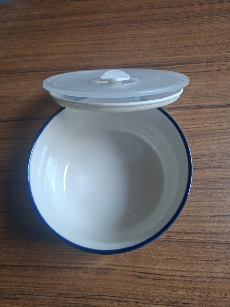 Coastal Signature Storage Bowl (Category: Other Kitchenware & Tableware) located in Consolacion. Submitted by luxekerei (Listing ID 1455917777, Image 3). Description: - Signature Housewares ceramic lidded storage bowl featuring a colorful coastal blue and aqua fish pattern..