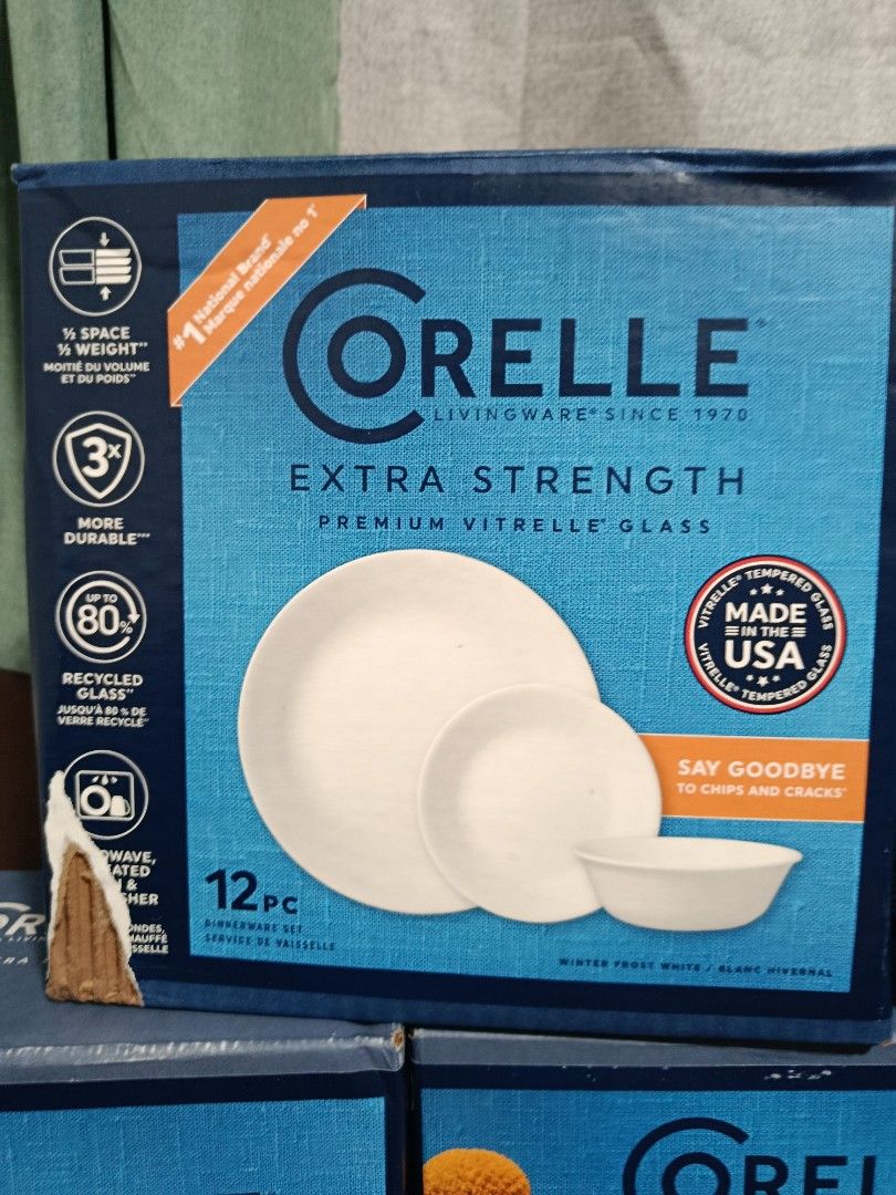 Corelle Extra Strength 12pc Dinnerware Set - Splendor (Category: Dinnerware & Cutlery) located in Manila. Submitted by collasklar12236 (Listing ID 1451323983, Image 2). Description: - Corelle Extra Strength 12-piece Dinnerware Set - Splendor Pattern - Made from premium Vitrelle glass - 3x more durable and lighter than ceramic - Microwave, preheated oven, and dishwasher safe - Ideal for everyday use - Built to last, say goodbye to chips and cracks